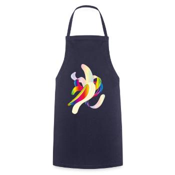 Rainbow Banana – Playful Fruit Motif - Cooking Apron - navy - Front - AI Model Male 185 dark (185cm)