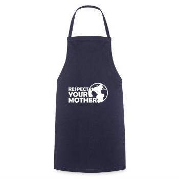 Respect your mother climate change ecology saying - Cooking Apron - navy - Front - AI Model Male 185 dark (185cm)