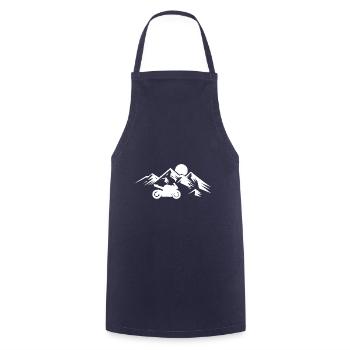 Motorcycle Mountain Bike Lifestyle Gift Hobby - Cooking Apron - navy - Front - AI Model Male 185 dark (185cm)