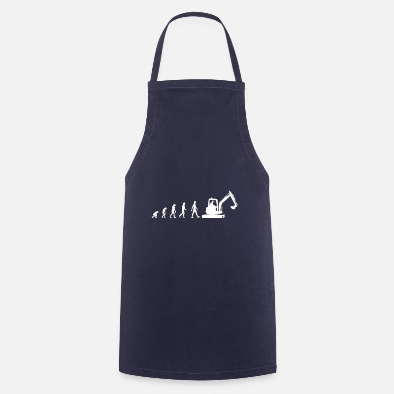Evolution Exkavator silhouette cadeau pelle - Tablier de cuisine - marine