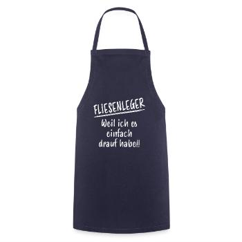 Fliesenleger Bodenleger Lustiger Spruch Geschenk - Kochschürze - Navy - Vorne - AI Model Male 185 dark (185cm)