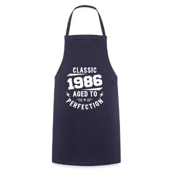 1986 Classic 1986 Vintage 1986 Birthday Gift - Cooking Apron - navy - Front - AI Model Male 185 dark (185cm)