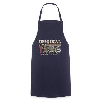 Original depuis 1986 cadeau d’anniversaire vintage - Tablier de cuisine - marine - Devant - AI Model Male 185 dark (185cm)