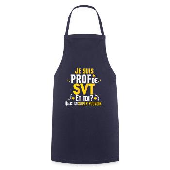 Prof Professeur SVT Sciences Vie Terre Métier - Tablier de cuisine - marine - Devant - AI Model Male 185 dark (185cm)