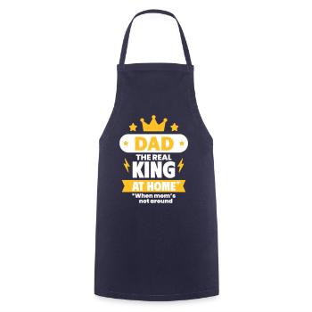 Papa, der wahre König zu Hause - Kochschürze - Navy - Vorne - AI Model Male 185 dark (185cm)