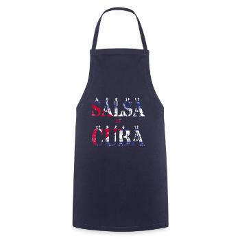 Salsa de Cuba | Kuba Cuban Dance - Kochschürze - Navy - Vorne - AI Model Male 185 dark (185cm)