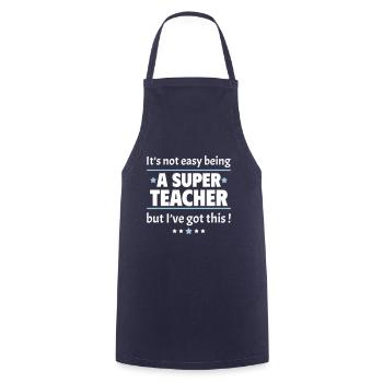 It's not easy to be a great teacher - Cooking Apron - navy - Front - AI Model Male 185 dark (185cm)