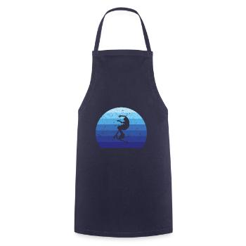 Cadeau de sport vintage de saut de scooter - Tablier de cuisine - marine - Devant - AI Model Male 185 dark (185cm)