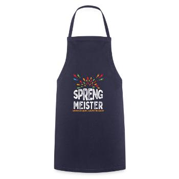 Sprengmeister Silvester Geschenk Spruch - Kochschürze - Navy - Vorne - AI Model Male 185 dark (185cm)
