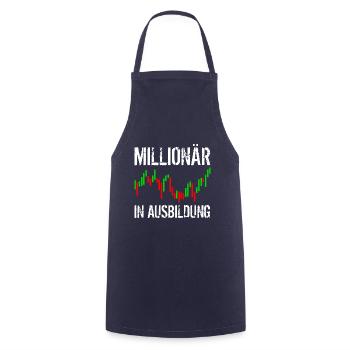 Millionär in Ausbildung - Kochschürze - Navy - Vorne - AI Model Male 185 dark (185cm)