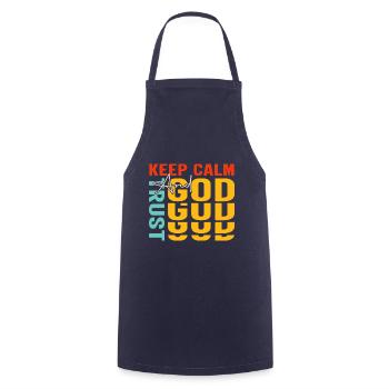 keep calm and trust God - Kochschürze - Navy - Vorne - AI Model Male 185 dark (185cm)