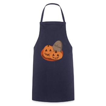 Halloween - Kochschürze - Navy - Vorne - AI Model Male 185 dark (185cm)