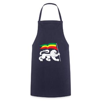 Drapeau Reggaeton Rasta Reggae Lion - Tablier de cuisine - marine - Devant - AI Model Male 185 dark (185cm)