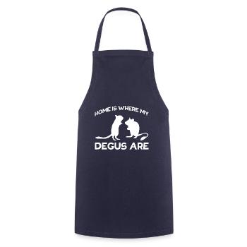 Home Degu Silhouette Gift Pet Octodon - Cooking Apron - navy - Front - AI Model Male 185 dark (185cm)