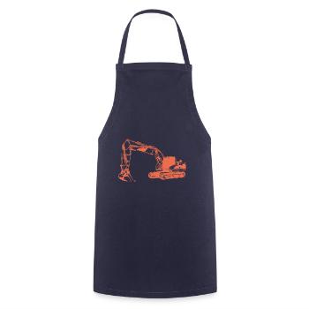Exkavator Silhouette Gift Excavator Driver - Cooking Apron - navy - Front - AI Model Male 185 dark (185cm)
