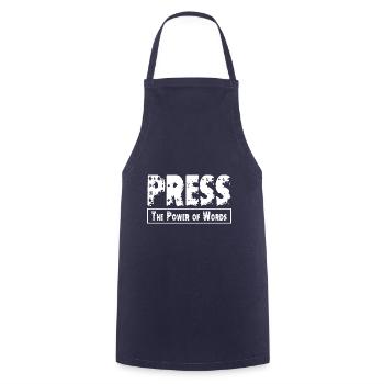 The power of words Journalist Reporter Gift - Cooking Apron - navy - Front - AI Model Male 185 dark (185cm)