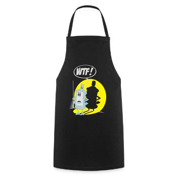 WTF sprühen flex - Kochschürze - Schwarz - Vorne - AI Model Male 185 dark (185cm)