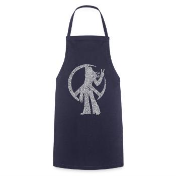 Flower Power Hippie Abstract mit Peacezeichen - Kochschürze - Navy - Vorne - AI Model Male 185 dark (185cm)