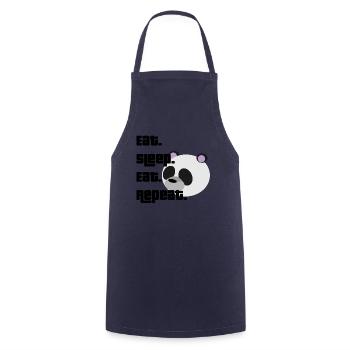 Panda-Eat Sleep Eat Repeat - Cooking Apron - navy - Front - AI Model Male 185 dark (185cm)