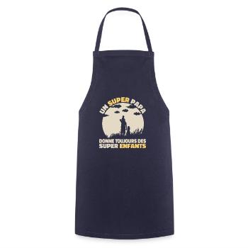 Un super Papa donne Toujours des Super Enfants - Tablier de cuisine - marine - Devant - AI Model Male 185 dark (185cm)