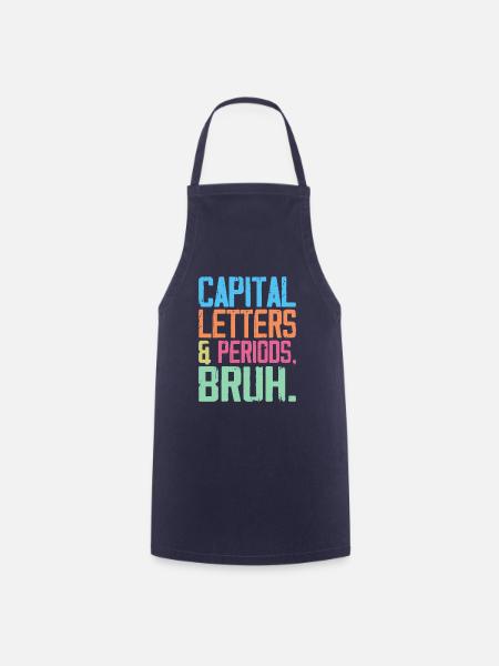 Großbuchstaben und Punkte Bruh - Kochschürze - Navy