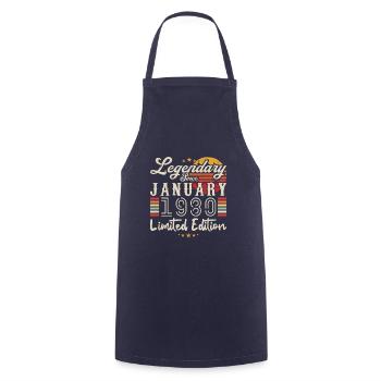 Legendary since January 1980 Limited Edition - Cooking Apron - navy - Front - AI Model Male 185 dark (185cm)