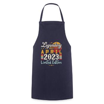 Legendary Since April 2023 | Limited Edition - Cooking Apron - navy - Front - AI Model Male 185 dark (185cm)