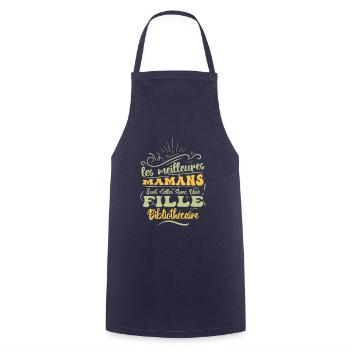 Meilleure Maman Avec Fille Bibliothécaire - Tablier de cuisine - marine - Devant - AI Model Male 185 dark (185cm)