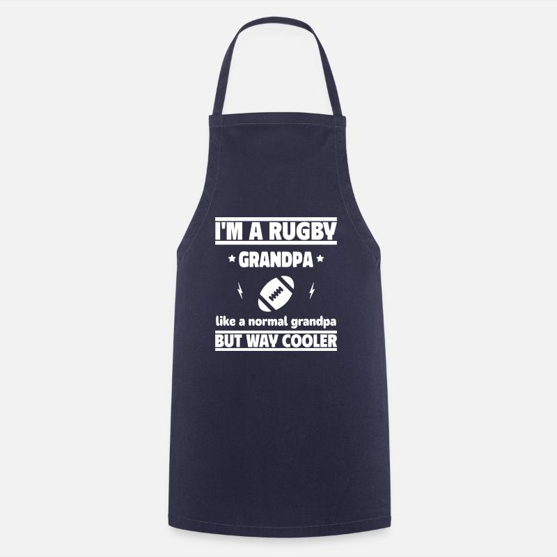 Je suis un papy de rugby comme un papi, mais en plus cool - Tablier de cuisine - marine