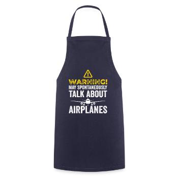 Funny Airplane Tees Men Women Plane Aviation Pilot - Cooking Apron - navy - Front - AI Model Male 185 dark (185cm)
