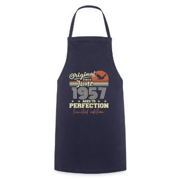 Born in June 1957, June 1957, Born June 1957 June 1957 - Cooking Apron - navy - Front - AI Model Male 185 dark (185cm)