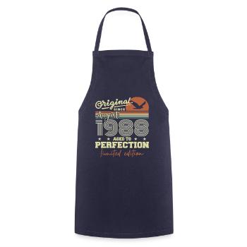 August 1988 Birthday August 1988 Vintage August 1988 - Cooking Apron - navy - Front - AI Model Male 185 dark (185cm)