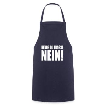 Gesichtsmaske Bevor du fragst NEIN - Kochschürze - Navy - Vorne - AI Model Male 185 dark (185cm)