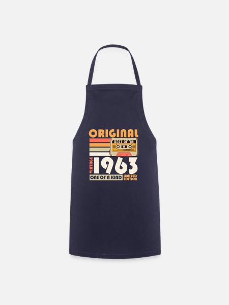 1963 Jahrgang Retro Kassette Geburtstag Geschenk - Kochschürze - Navy