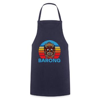 Barong Bali Tiermaskentanz Mythischer Löwe - Kochschürze - Navy - Vorne - AI Model Male 185 dark (185cm)