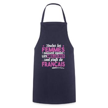 Prof Professeur Français Métier Humour - Tablier de cuisine - marine - Devant - AI Model Male 185 dark (185cm)