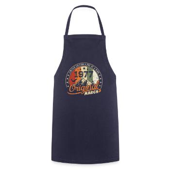 Cadeau D'anniversaire Mars 1977 Vintage 1977 Retro - Tablier de cuisine - marine - Devant - AI Model Male 185 dark (185cm)