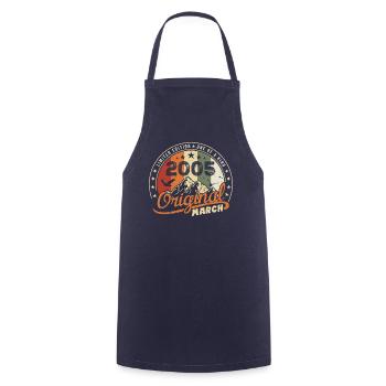 Cadeau D'anniversaire Mars 2005 Vintage 2005 Retro - Tablier de cuisine - marine - Devant - AI Model Male 185 dark (185cm)