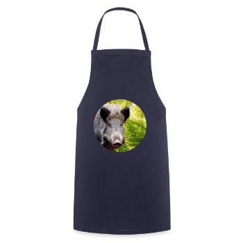 Chasse Chasseur Sanglier DEer Chasse - Tablier de cuisine - marine - Devant - AI Model Male 185 dark (185cm)