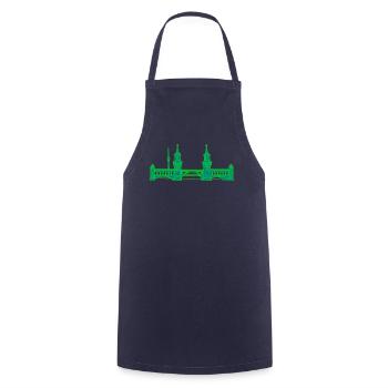 Oberbaumbrücke à Berlin 2 - Tablier de cuisine - marine - Devant - AI Model Male 185 dark (185cm)