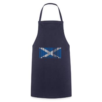 Ecosse Code à barres made in Drapeau Blason - Tablier de cuisine - marine - Devant - AI Model Male 185 dark (185cm)