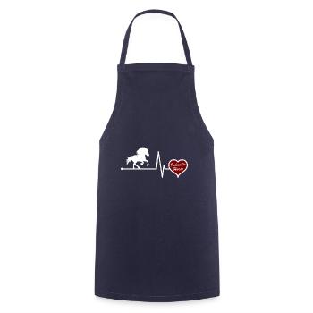 Islandpferd Tölt Herzschlag Geschenk Idee - Kochschürze - Navy - Vorne - AI Model Male 185 dark (185cm)