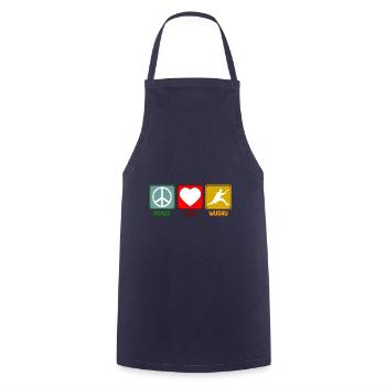 Wushu Kampfkunst Peace Love Spruch Retro - Kochschürze - Navy - Vorne - AI Model Male 185 dark (185cm)