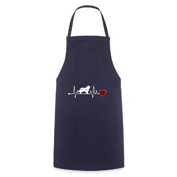 Neufundländer Herzschlag Geschenk - Kochschürze - Navy - Vorne - AI Model Male 185 dark (185cm)