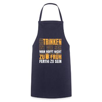 Bier - Ist wie Sex ... - Kochschürze - Navy - Vorne - AI Model Male 185 dark (185cm)