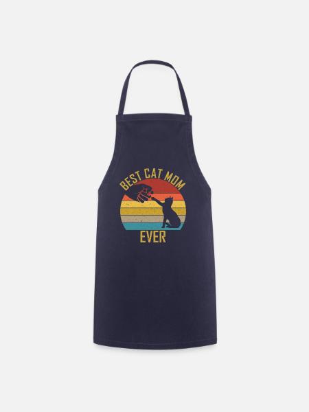 Chat mama chat cat maman amoureux des chats cadeau - Tablier de cuisine - marine