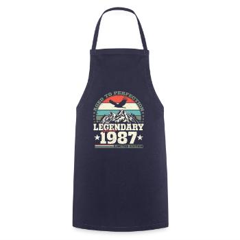 Legendary 1987 Vintage born Birthday Gift - Cooking Apron - navy - Front - AI Model Male 185 dark (185cm)