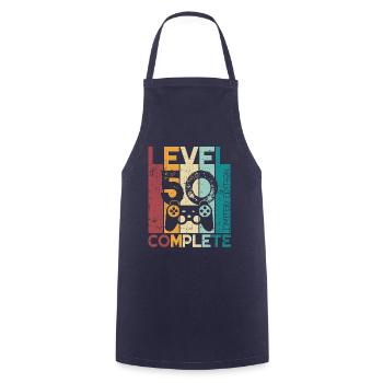 50 Birthday Level 50 Complete 50 Years Gift - Cooking Apron - navy - Front - AI Model Male 185 dark (185cm)