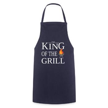 The King of the Grill - Der König des Grills - Cooking Apron - navy - Front - AI Model Male 185 dark (185cm)
