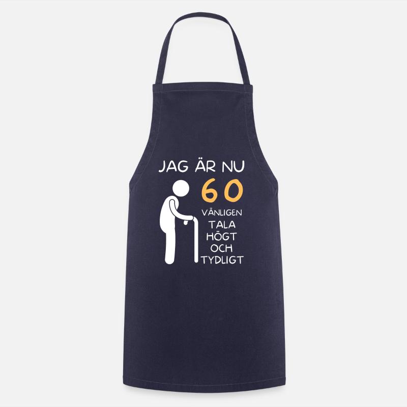 Present till 60-åring - Jag är nu 60 - Förkläde - marinblå